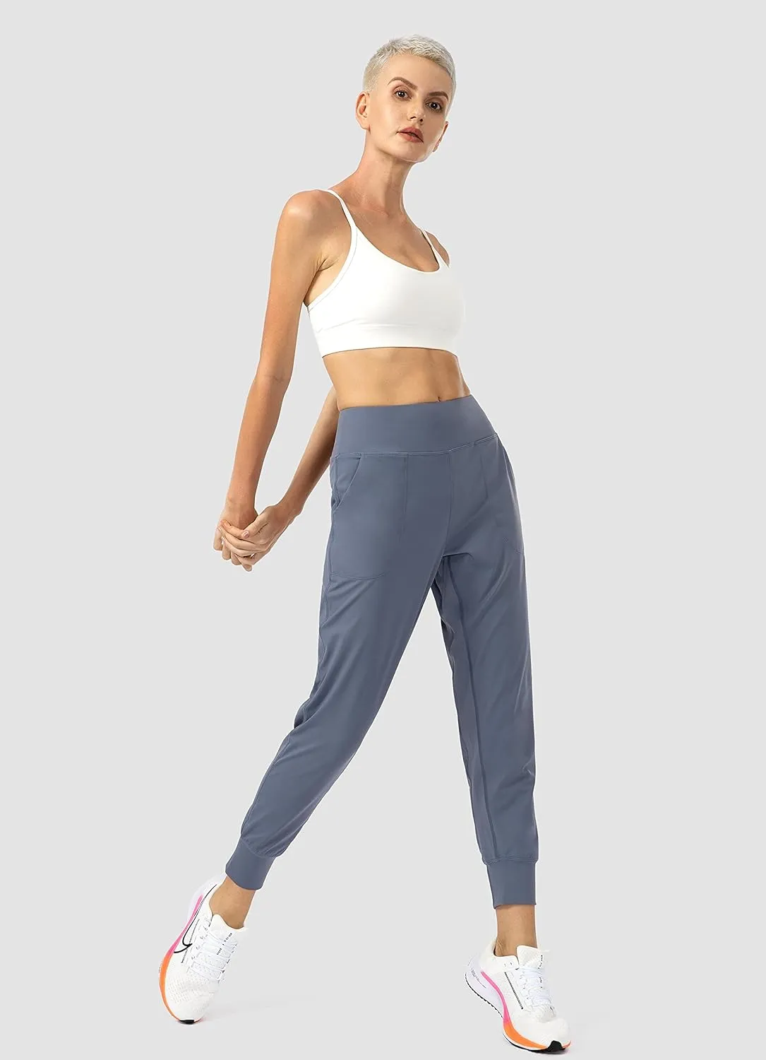Soothfeel Women's Joggers with Zipper Pockets High Waisted Athletic Workout Yoga Pants Joggers for Women