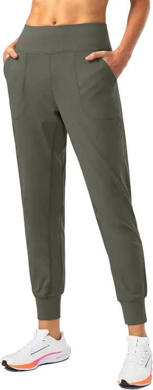 Soothfeel Women's Joggers with Zipper Pockets High Waisted Athletic Workout Yoga Pants Joggers for Women