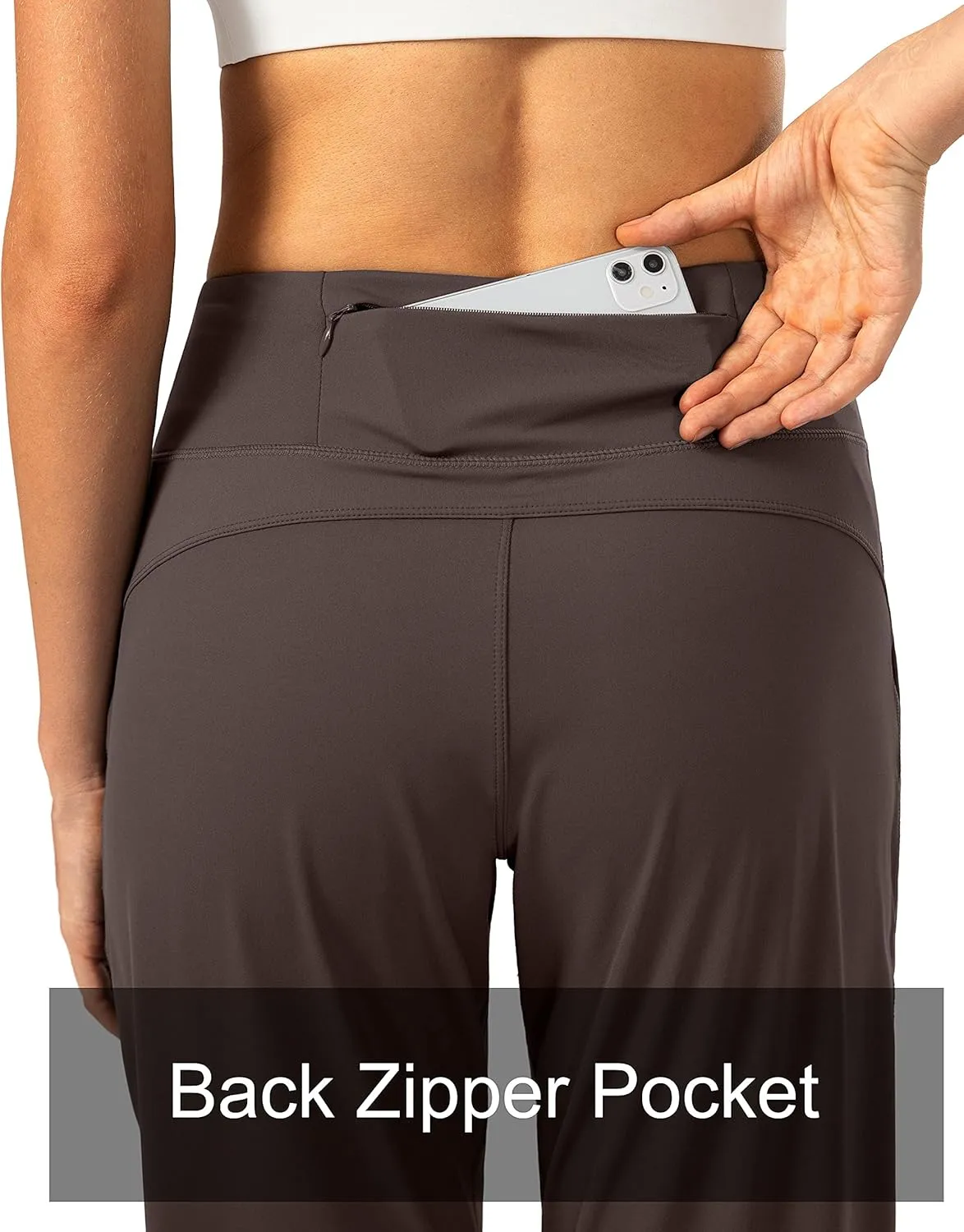 Soothfeel Women's Joggers with Zipper Pockets High Waisted Athletic Workout Yoga Pants Joggers for Women