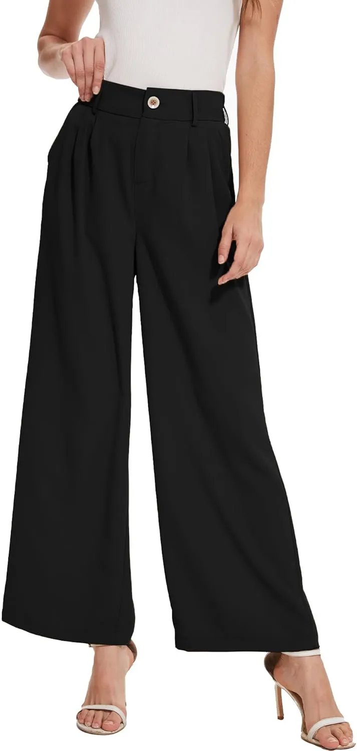 Spicy Sandia Women Wide Leg Dress Pants High Elastic Waisted Work Trousers Office Business Casual Dressy Slacks
