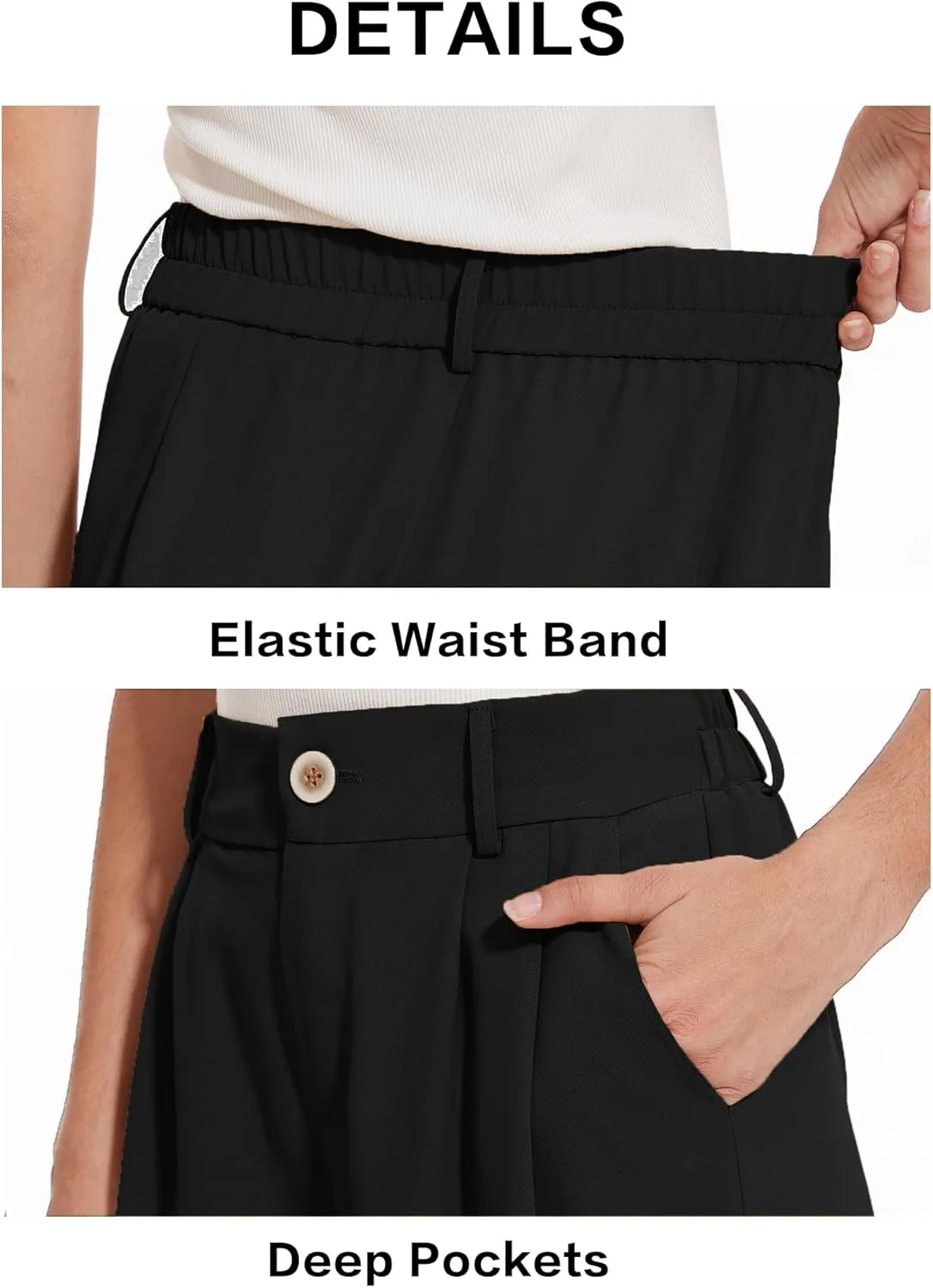 Spicy Sandia Women Wide Leg Dress Pants High Elastic Waisted Work Trousers Office Business Casual Dressy Slacks