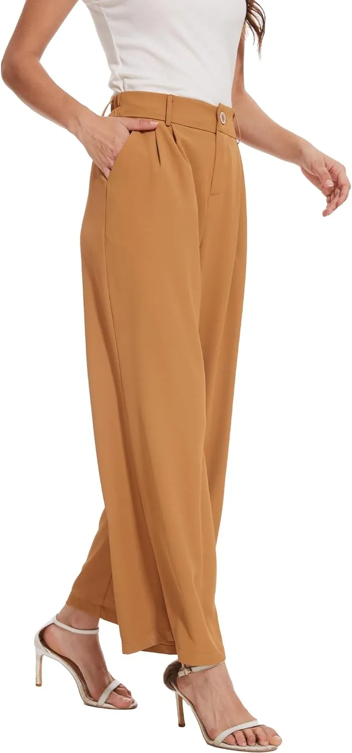 Spicy Sandia Women Wide Leg Dress Pants High Elastic Waisted Work Trousers Office Business Casual Dressy Slacks