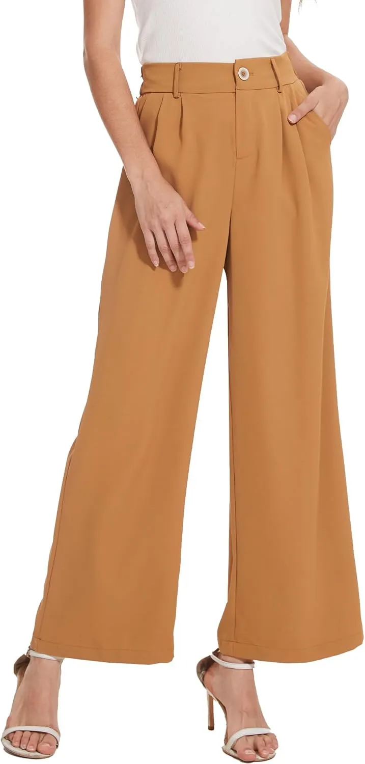 Spicy Sandia Women Wide Leg Dress Pants High Elastic Waisted Work Trousers Office Business Casual Dressy Slacks