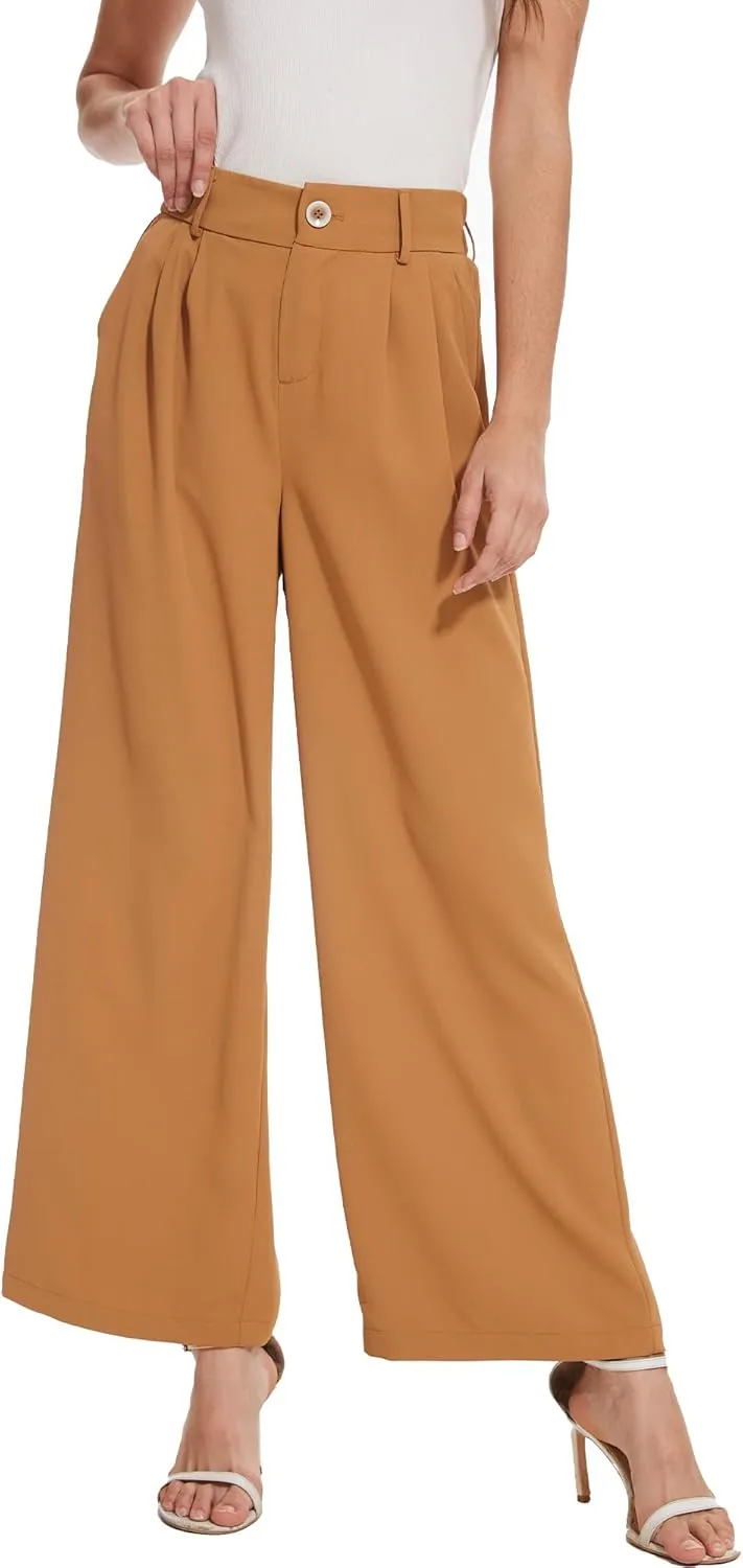 Spicy Sandia Women Wide Leg Dress Pants High Elastic Waisted Work Trousers Office Business Casual Dressy Slacks