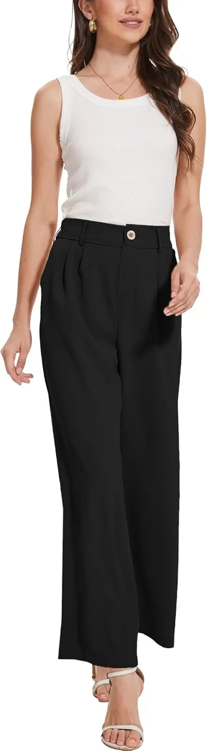 Spicy Sandia Women Wide Leg Dress Pants High Elastic Waisted Work Trousers Office Business Casual Dressy Slacks