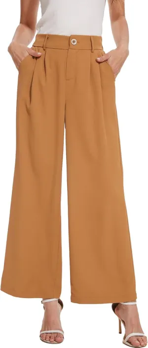 Spicy Sandia Women Wide Leg Dress Pants High Elastic Waisted Work Trousers Office Business Casual Dressy Slacks