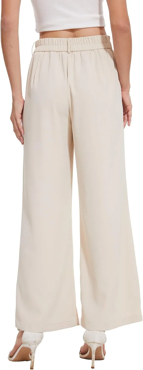 Spicy Sandia Women Wide Leg Dress Pants High Elastic Waisted Work Trousers Office Business Casual Dressy Slacks