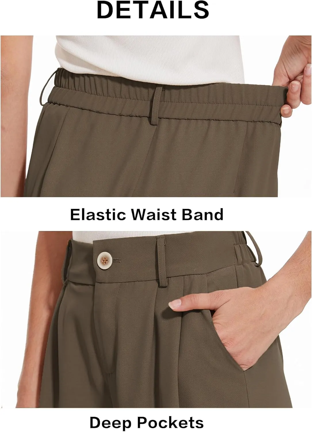 Spicy Sandia Women Wide Leg Dress Pants High Elastic Waisted Work Trousers Office Business Casual Dressy Slacks