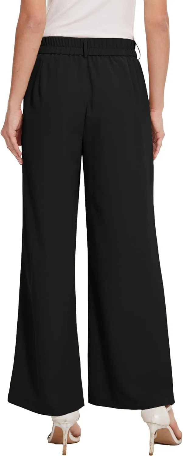 Spicy Sandia Women Wide Leg Dress Pants High Elastic Waisted Work Trousers Office Business Casual Dressy Slacks