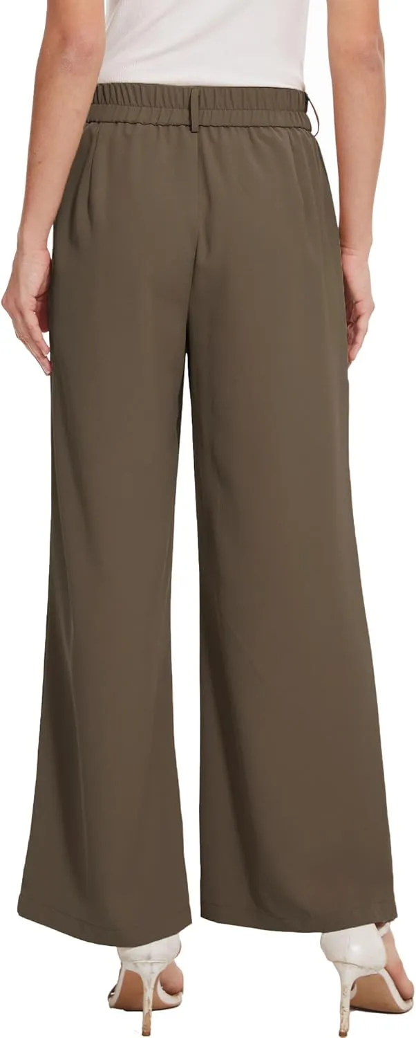 Spicy Sandia Women Wide Leg Dress Pants High Elastic Waisted Work Trousers Office Business Casual Dressy Slacks