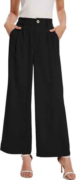 Spicy Sandia Women Wide Leg Dress Pants High Elastic Waisted Work Trousers Office Business Casual Dressy Slacks