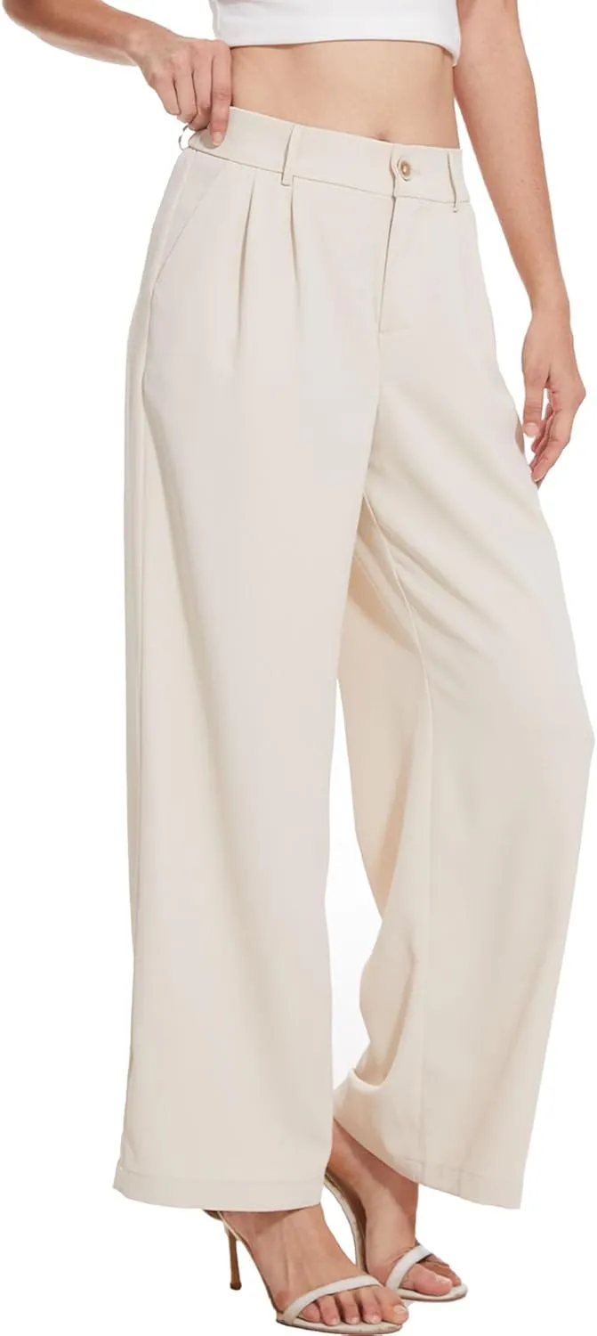 Spicy Sandia Women Wide Leg Dress Pants High Elastic Waisted Work Trousers Office Business Casual Dressy Slacks