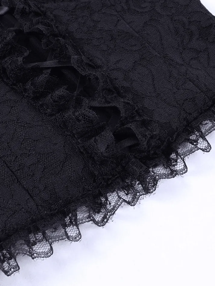Strapless Smocked Lace Corset Top