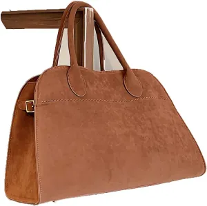 Suede Crossbody Bags For WomenSuede Leather Bag Retro Crossbody Shoulder Bag Casual Work Office Tote Top-Handle Satchel Bag