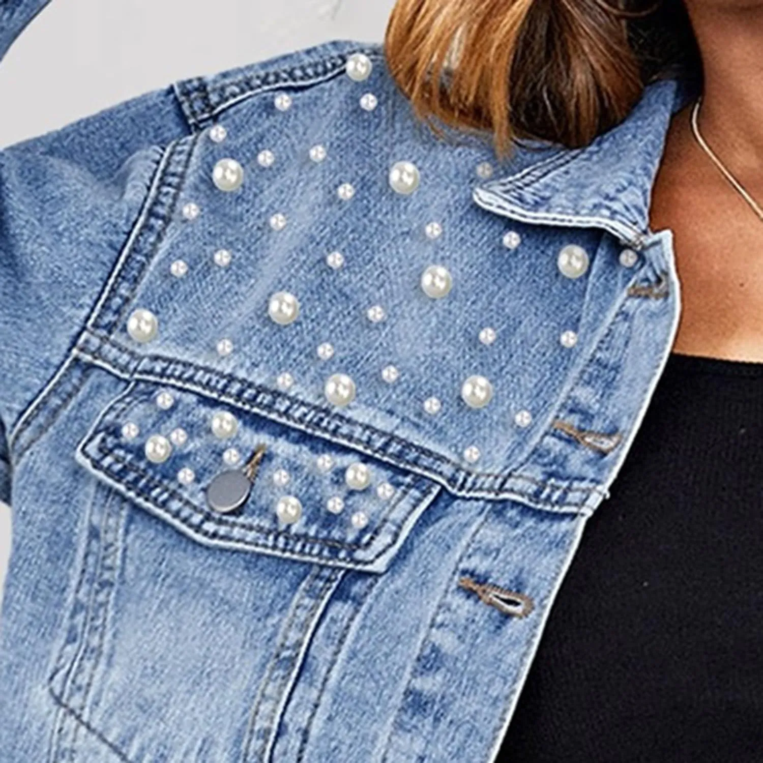 Summer Jean Jacket Women Lightweight Button Down Womens Distressed Denim Shacket Long Sleeve