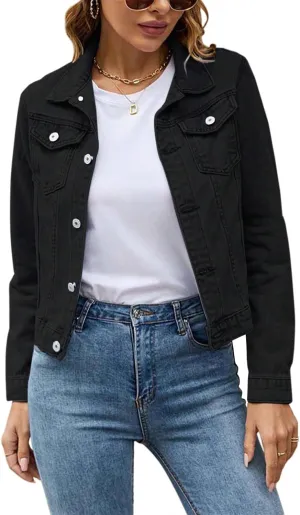 Summer Jean Jacket Women Lightweight Button Down Womens Distressed Denim Shacket Long Sleeve