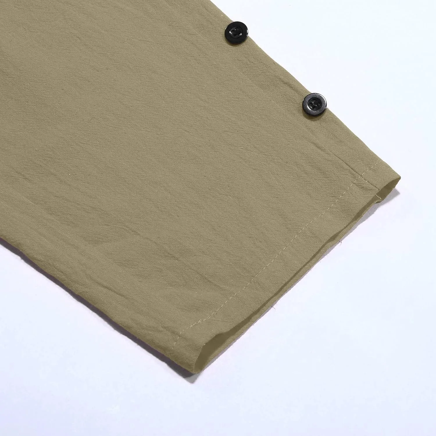 Summer Linen Straight Pants for Womens Striped Waisted Elastic Side Button Pant Casual Loose Trousers with Pocket