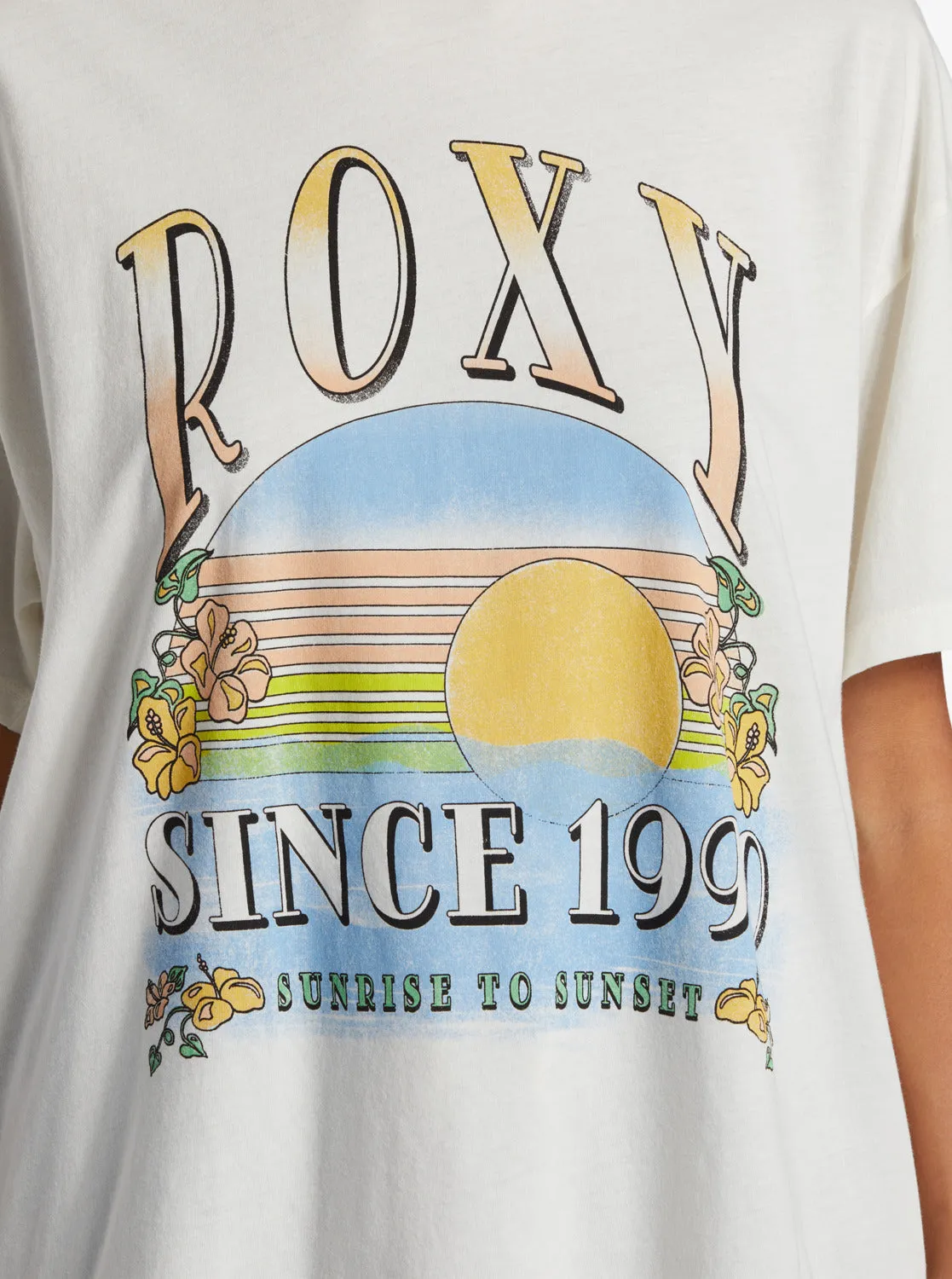 Sunrise To Sunset Oversized Boyfriend T-Shirt - Snow White