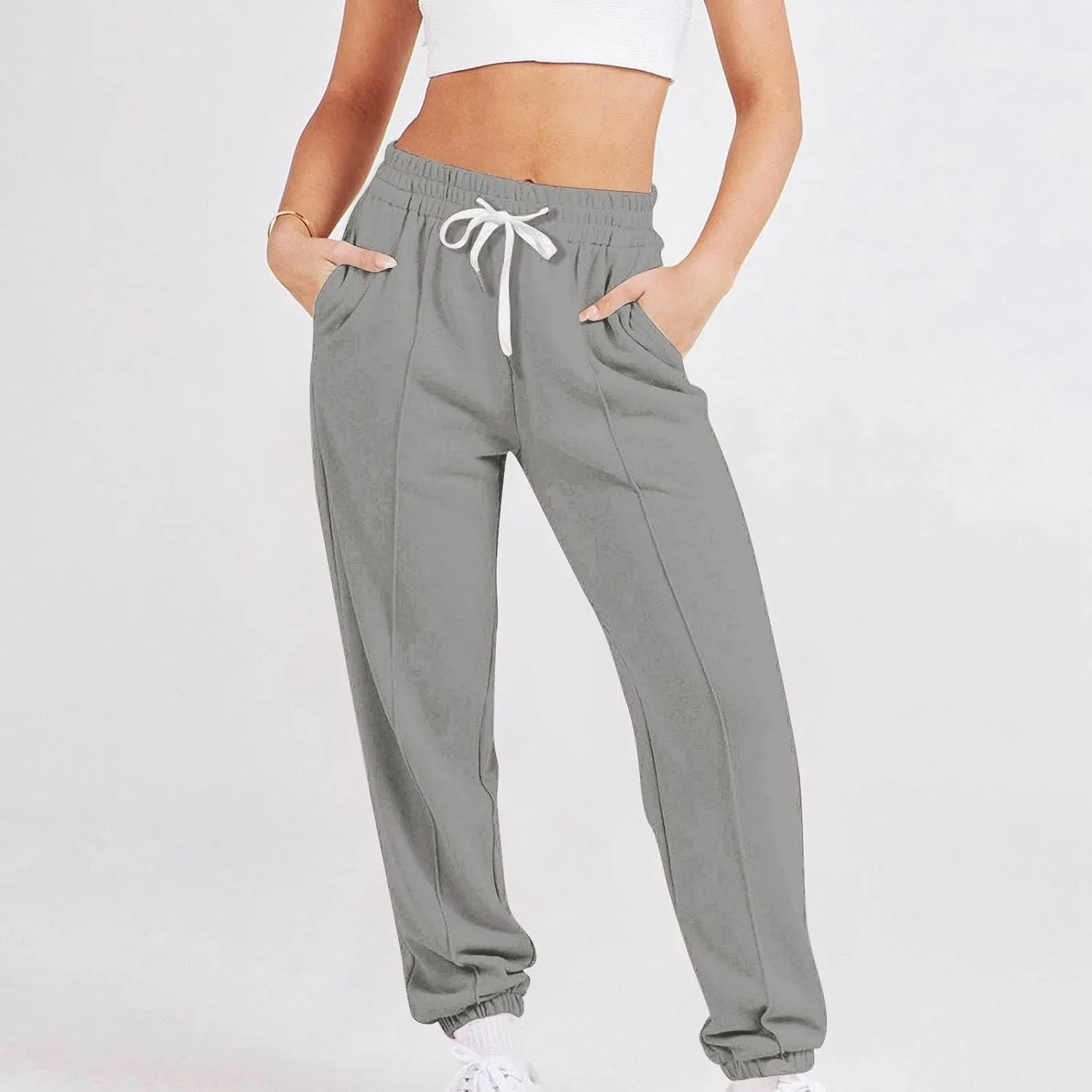 Sweatpants for Women Baggy Joggers High Waist Drawstring Bottoms Casual Track Pants Workout Trousers with Pockets