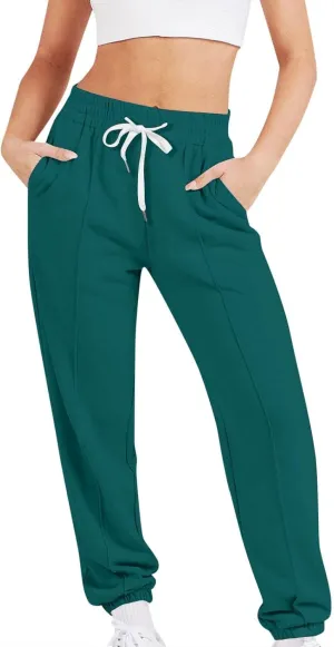 Sweatpants for Women Baggy Joggers High Waist Drawstring Bottoms Casual Track Pants Workout Trousers with Pockets