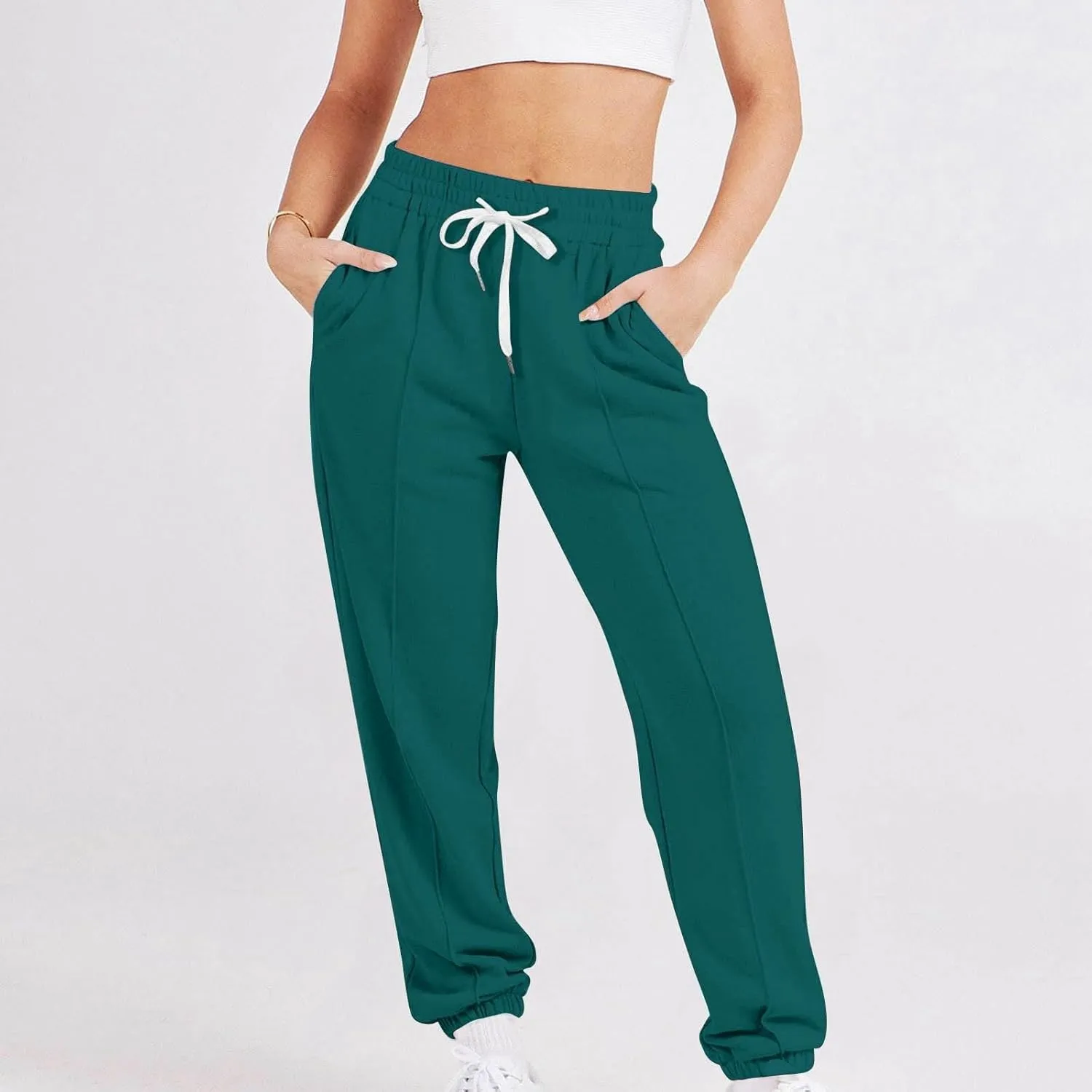 Sweatpants for Women Baggy Joggers High Waist Drawstring Bottoms Casual Track Pants Workout Trousers with Pockets