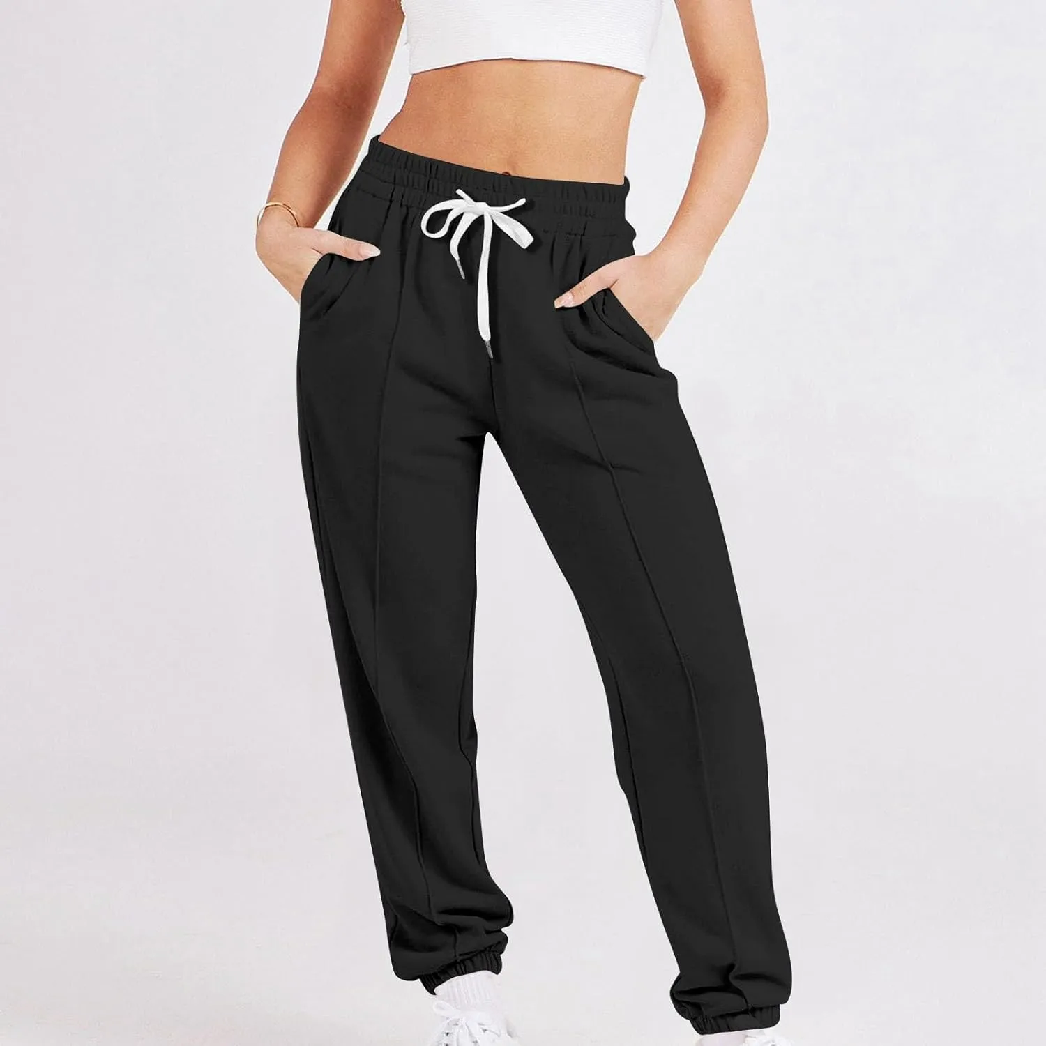 Sweatpants for Women Baggy Joggers High Waist Drawstring Bottoms Casual Track Pants Workout Trousers with Pockets