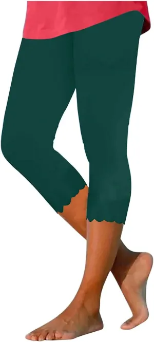TARIENDY Capri Leggings for Women 2025 Trendy High Waist Workout Pants Tummy Control Loose Comfy Yoga Sweatpants Trouser