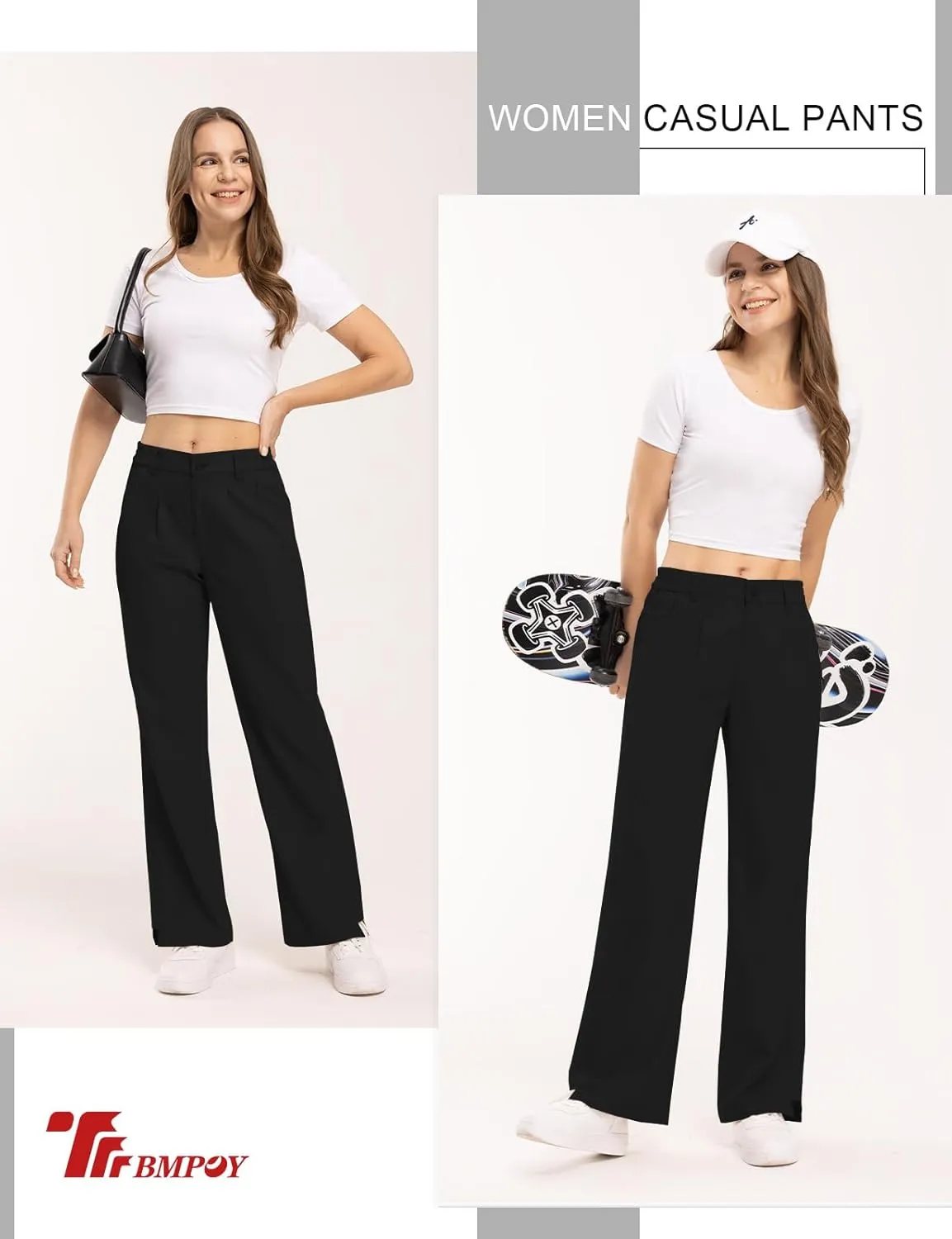 TBMPOY Women's Linen Palazzo Pants High Waisted Work Business Casual Dress Pants Wide Leg Lounge Trousers with Pockets