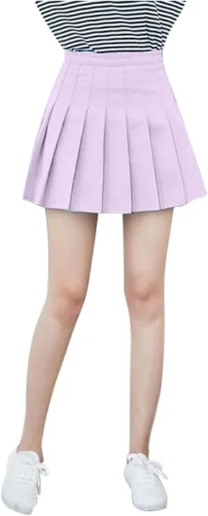 Teen Girls Pleated Skirts Spring Preppy A-Line Skirt with Pockets Trendy Elastic High Waisted Athletic Skorts with Shorts