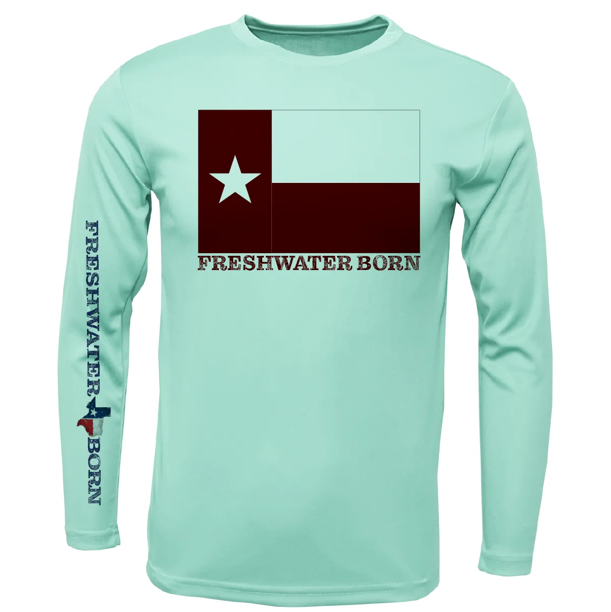 Texas A&M Edition Freshwater Born Boy's Long Sleeve UPF 50  Dry- Fit Shirt
