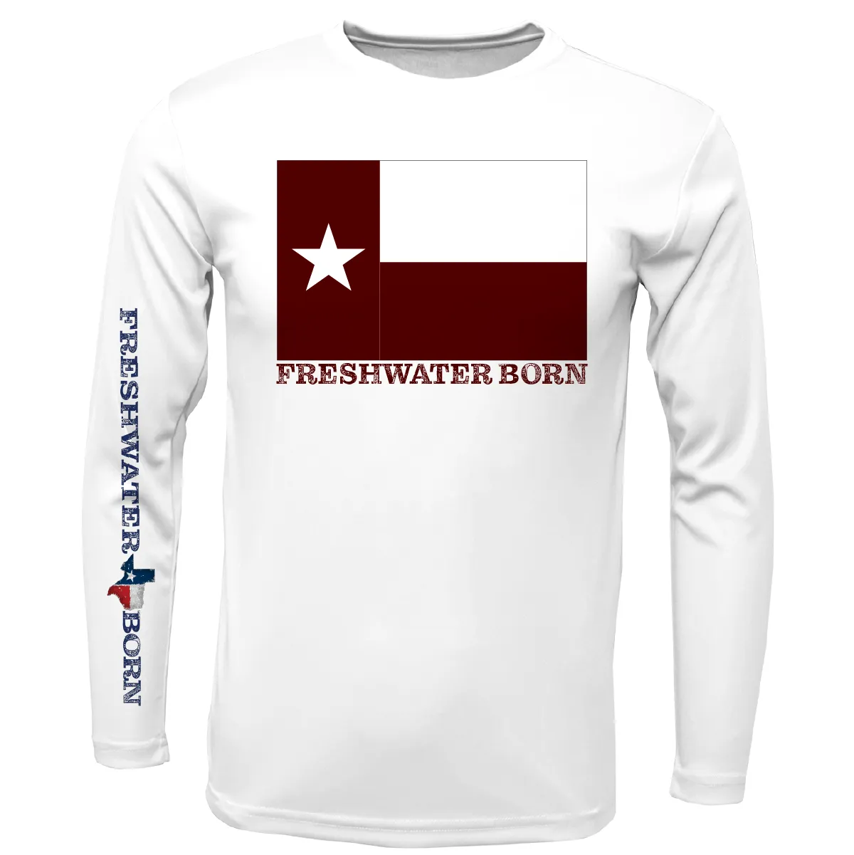 Texas A&M Edition Freshwater Born Boy's Long Sleeve UPF 50  Dry- Fit Shirt