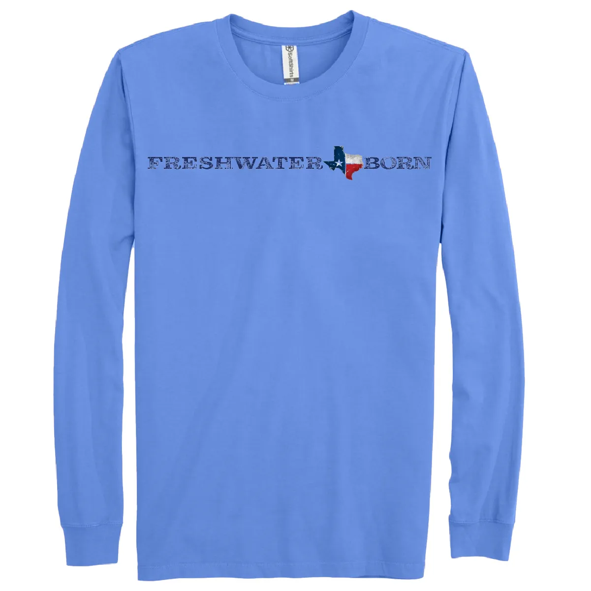 Texas Freshwater Born Linear Logo Women's Cotton Long Sleeve Shirt