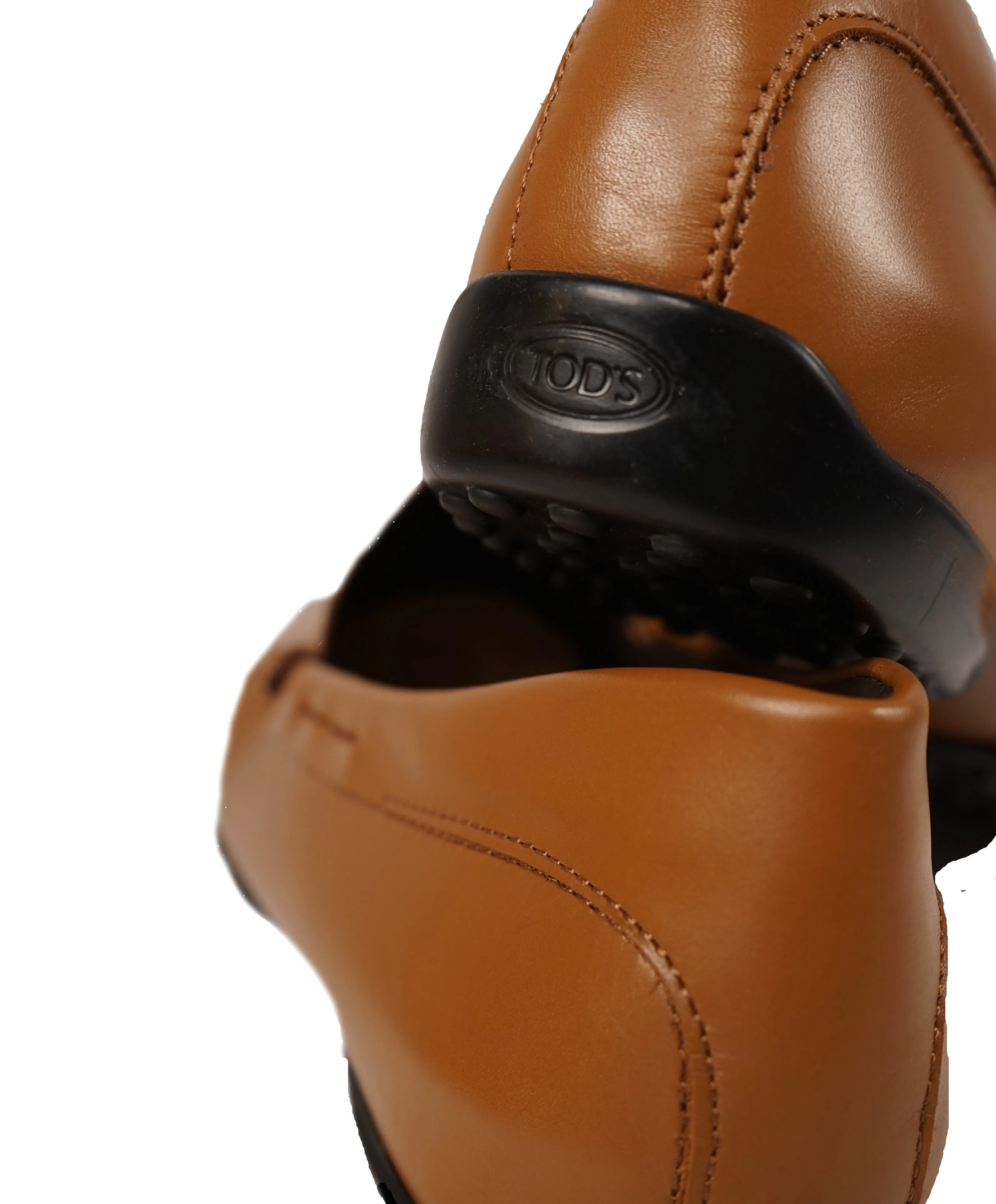TOD’S -Brown “LOGO Gommini” Vamp Engraved Italian Leather Loafers- 14