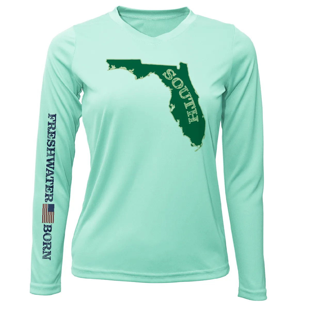 USF Green and Gold Freshwater Born Women's Long Sleeve UPF 50  Dry-Fit Shirt