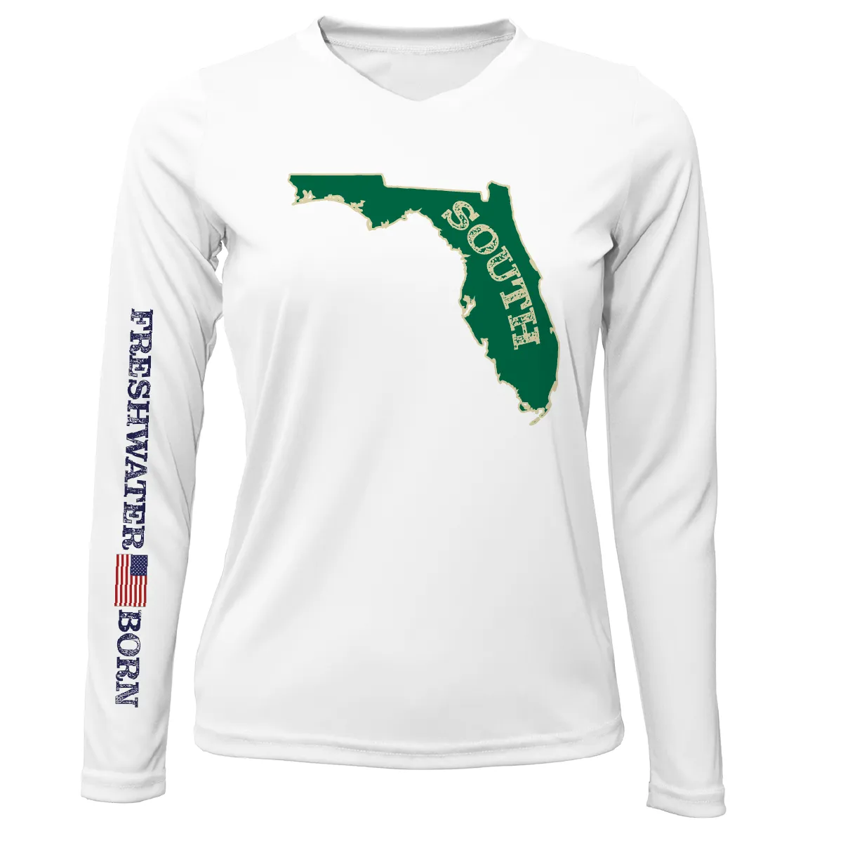 USF Green and Gold Freshwater Born Women's Long Sleeve UPF 50  Dry-Fit Shirt