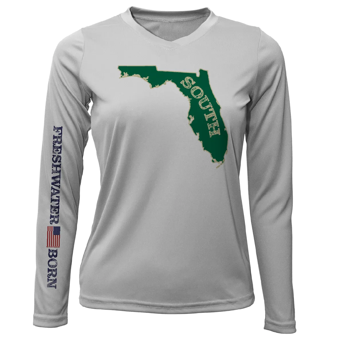 USF Green and Gold Freshwater Born Women's Long Sleeve UPF 50  Dry-Fit Shirt