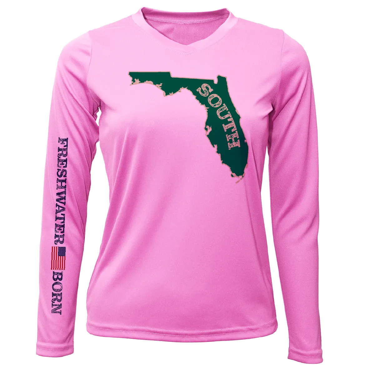 USF Green and Gold Freshwater Born Women's Long Sleeve UPF 50  Dry-Fit Shirt