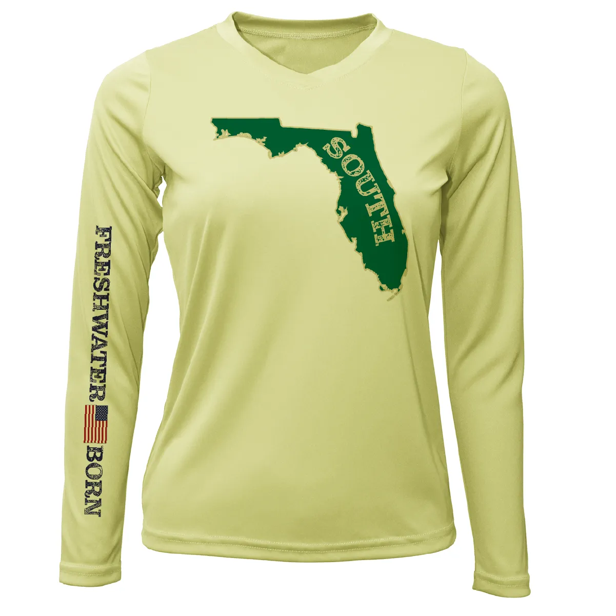 USF Green and Gold Freshwater Born Women's Long Sleeve UPF 50  Dry-Fit Shirt