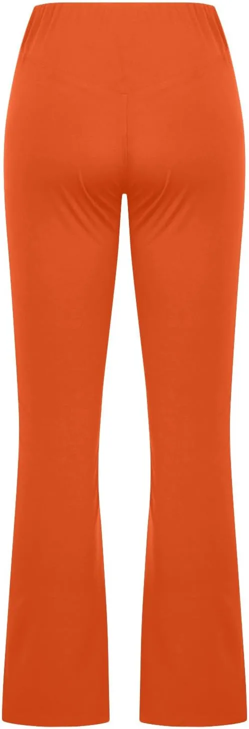 V Cross High Waist Flare Leggings for Women Tummy Control Bootcut Yoga Pants Sexy Butt Lifting Workout Bell Bottom Trousers