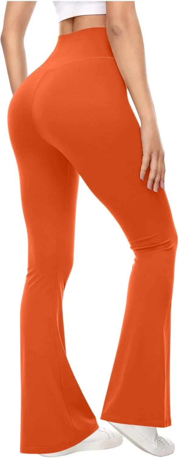 V Cross High Waist Flare Leggings for Women Tummy Control Bootcut Yoga Pants Sexy Butt Lifting Workout Bell Bottom Trousers