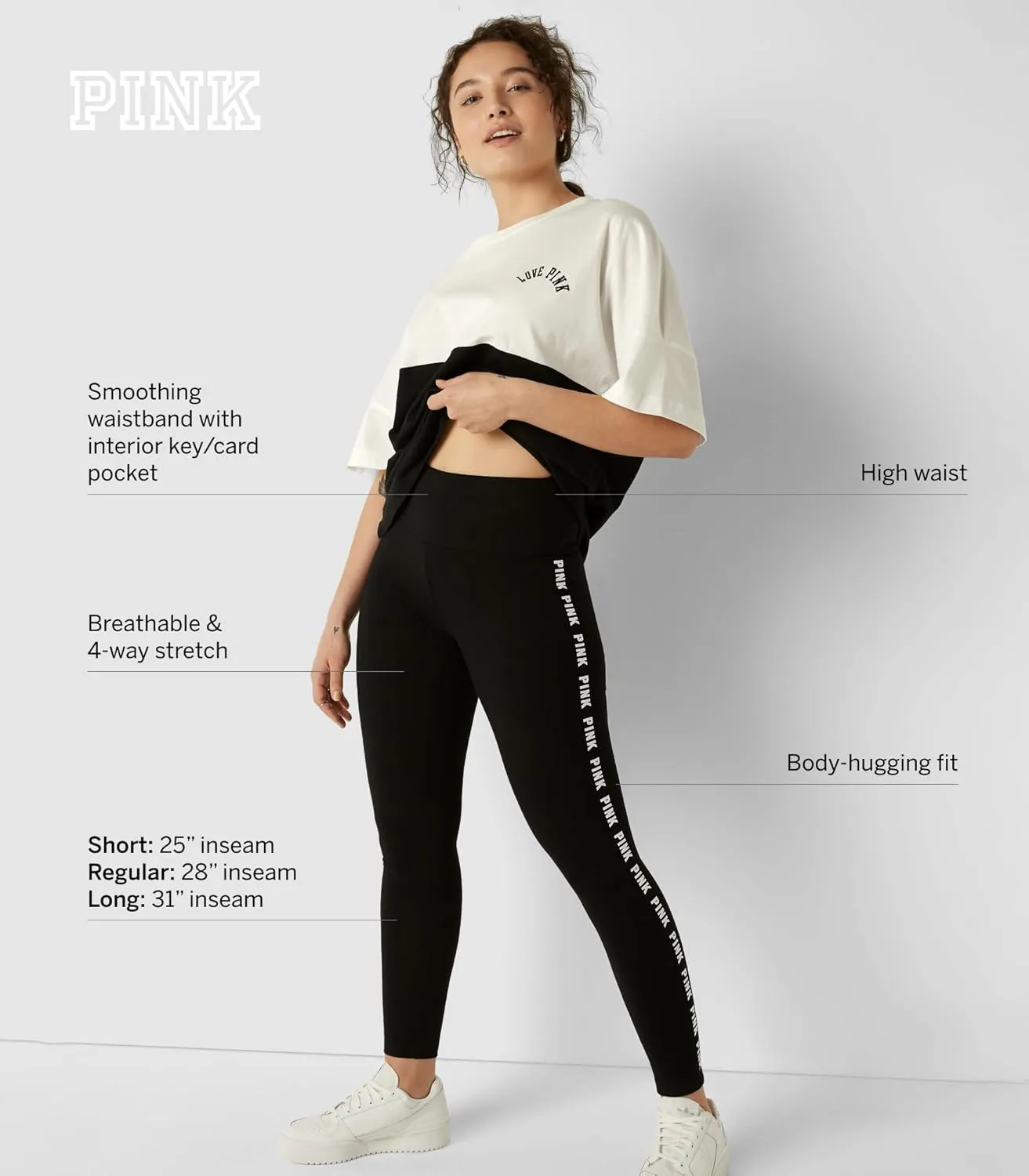 Victoria's Secret Women's Pink Logo Cotton Leggings (XS-XXL)