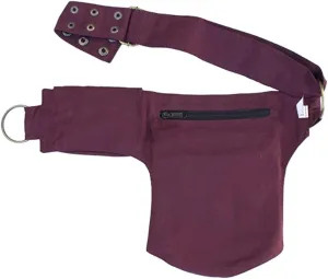 Waist Pack, Renaissance Bag for Women, Maroon Canvas Waist Bags, Thigh Bag with Multiple Pockets, Adjustable Hip Belt Bag for Travel, Work, School, Festival Party