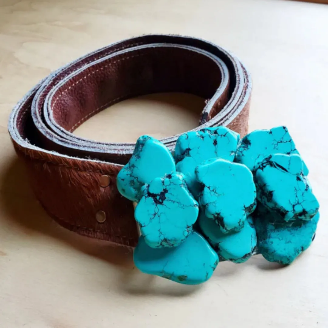 White Turquoise Slab Belt Buckle