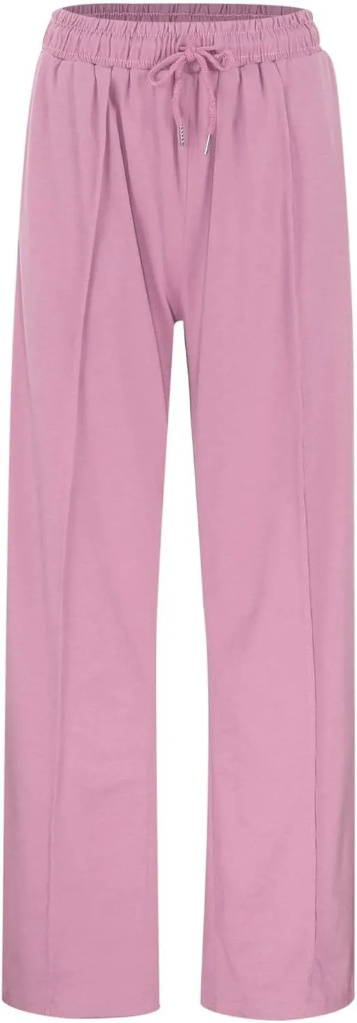 Wide Leg Sweatpants Women 2025 High Waisted Casual Loose Drawstring Sports Athletic Baggy Lounge Pants with Pockets