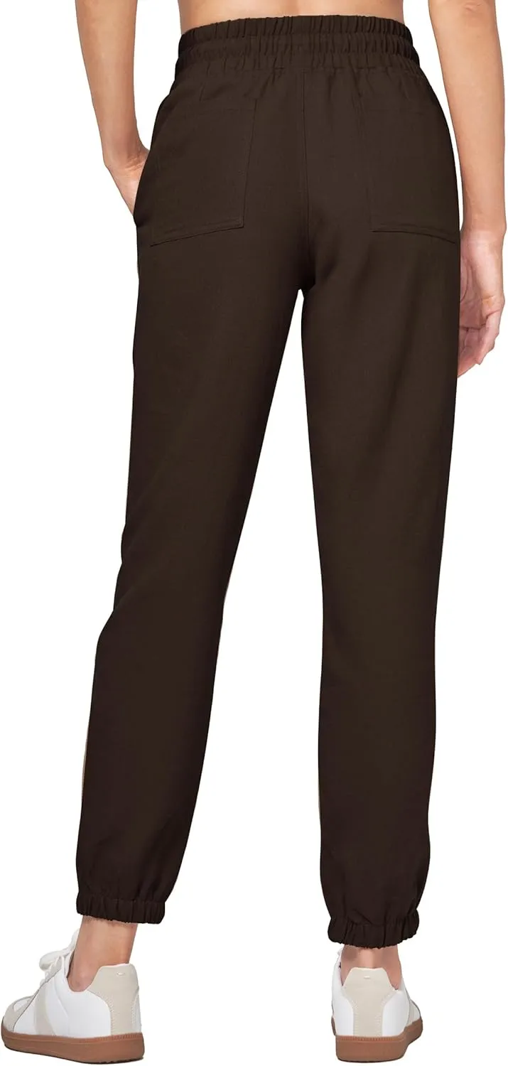 Willit Women Linen Pants Joggers Casual Lightweight Lounge Cotton Linen Travel Beach Summer Pants with Pockets