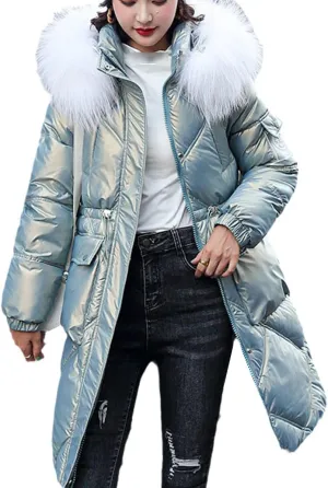 Winter Long Coat Women's Hooded Cotton Padded Clothing Large Pockets Warm Parka Oversized