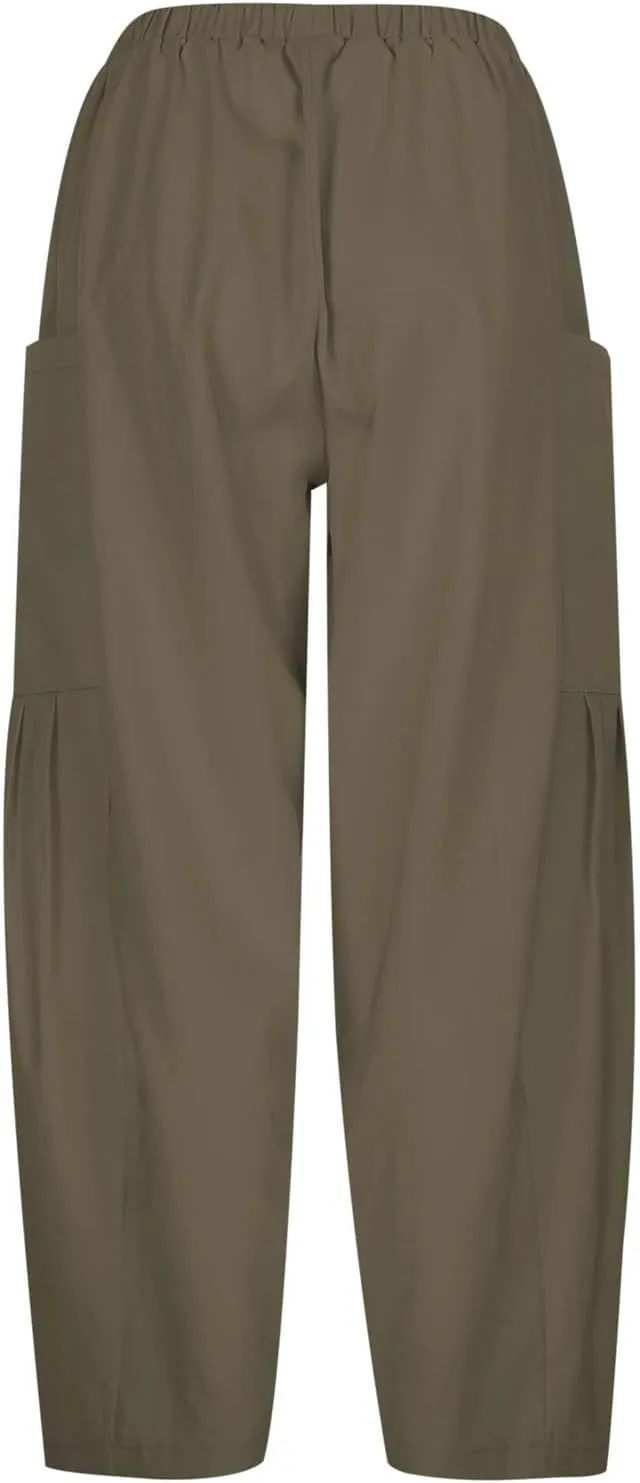 Women Linen Blend Summer Pull On Pants Low Waist Wide Leg Plus Size Palazzo Lounge Pants Vacation