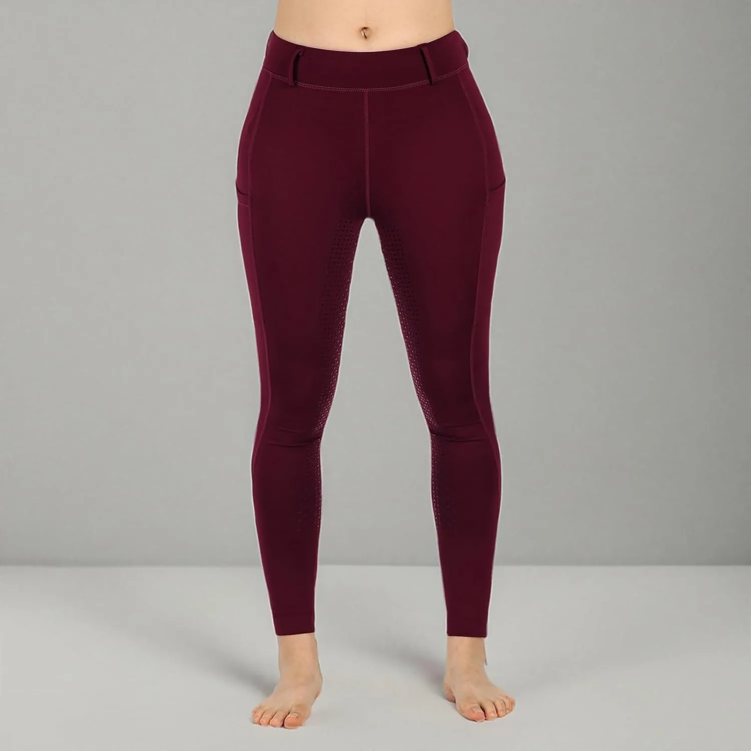 Women Riding Tights Pockets,Women Training Breeches Pants with Silicone Grip
