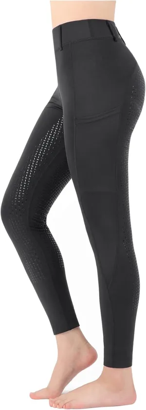 Women Riding Tights Pockets,Women Training Breeches Pants with Silicone Grip