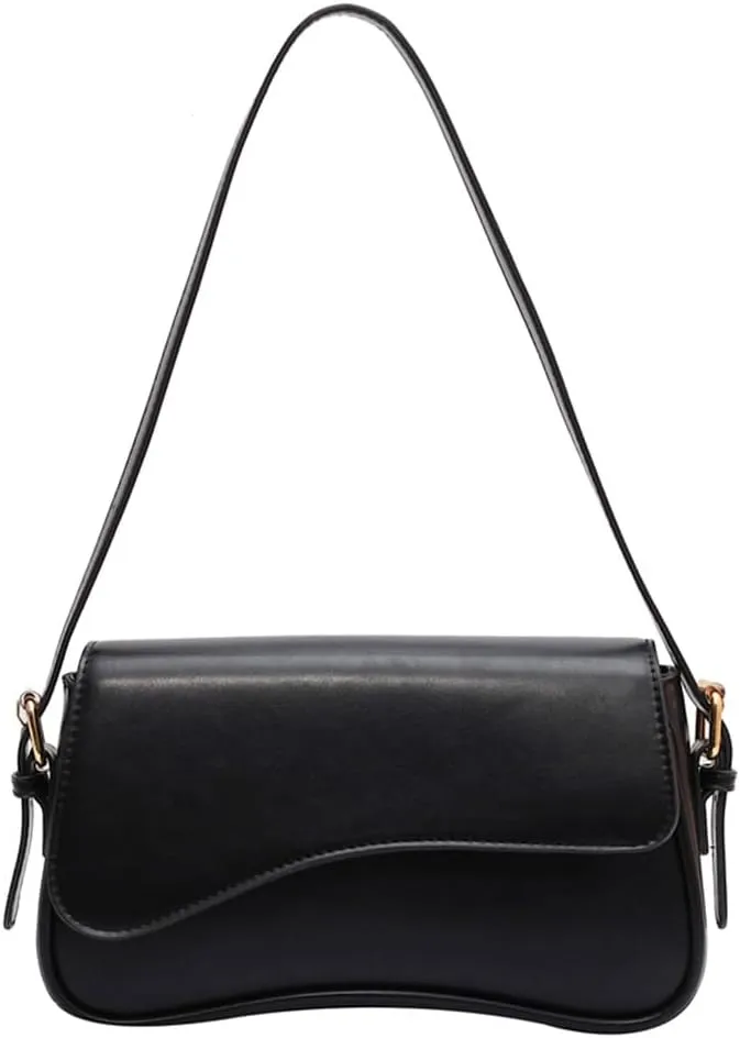 Women Satchel Tote Bag PU Leather Top Handle Bag Buckle Flap Shoulder Bag Trendy Armpit Hobo Bag Shopper Bag